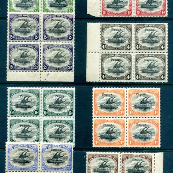 1907 Small "Papua" ovpt ½d to 2/6d set with ...