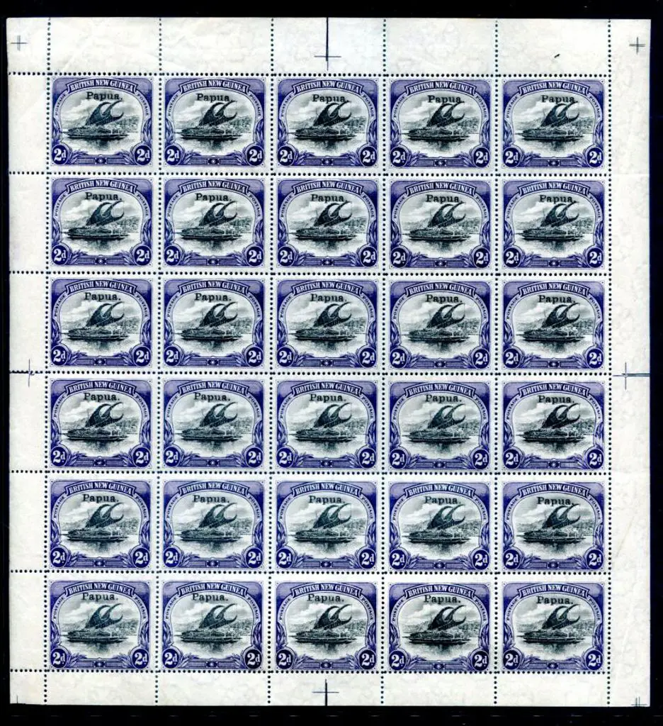1907 2d black & violet with small "Papua" ovpt on ... Image 1++
