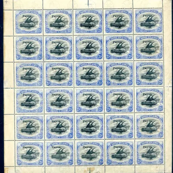 1907 2½d black & ultramarine with small "Papua" ...
