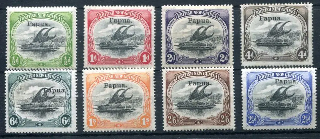 1907 Small "Papua" ovpt ½d to 2/6d set with ... Image 1++