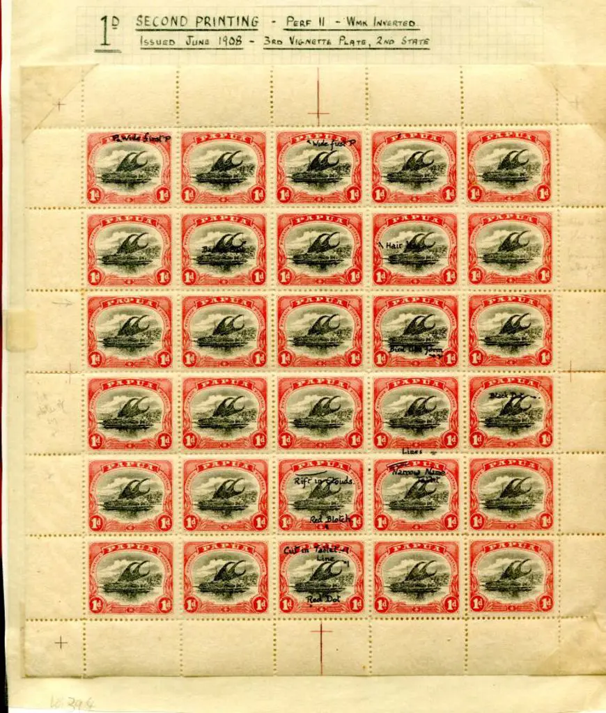 1907/10 1d black & rose, small "Papua", wmk ... Image 1++