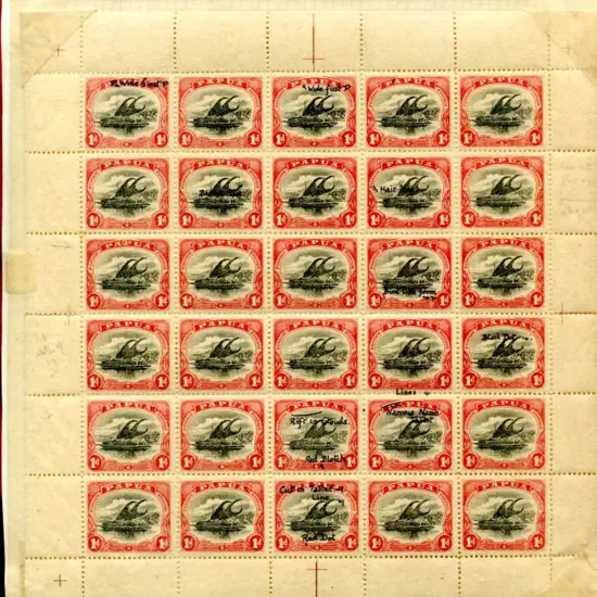1907/10 1d black & rose, small "Papua", wmk ...