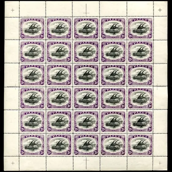 1907/10 2d black & purple, small "Papua", wmk ...
