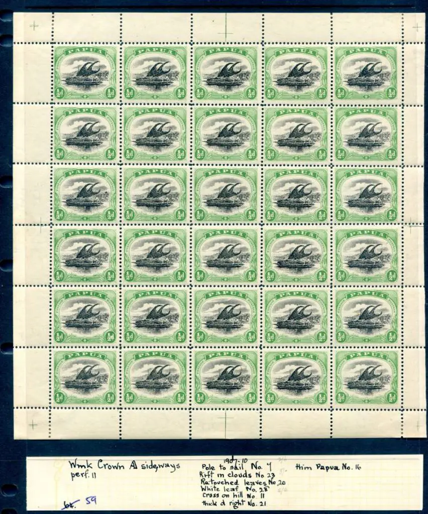 1907/10 ½d black & yellow-green small "Papua", wmk ... Image 1++