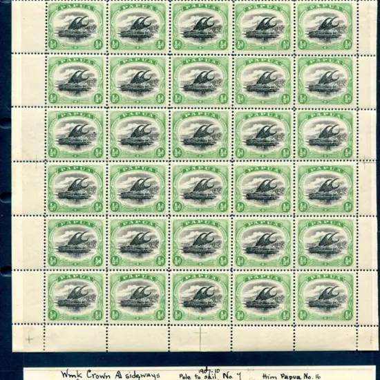 1907/10 ½d black & yellow-green small "Papua", wmk ...