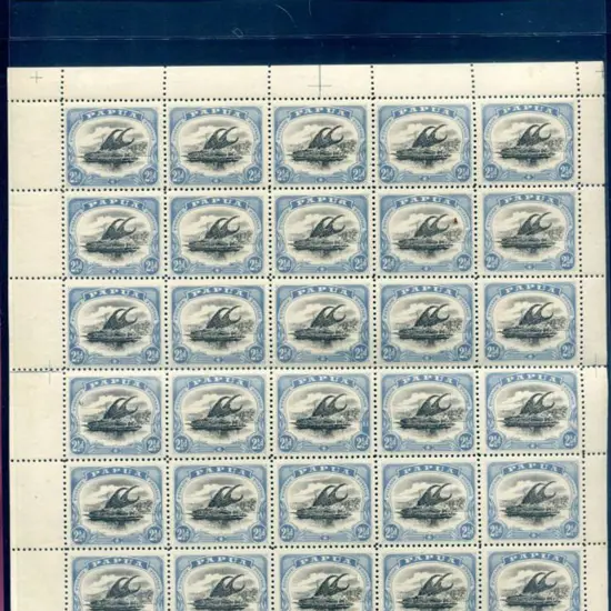 1907/10 2½d black & dull blue small "Papua", wmk ...