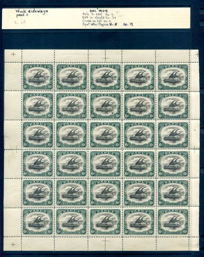 1907/10 6d black & myrtle-green small "Papua" with ... Image 1++