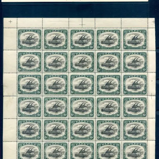 1907/10 6d black & myrtle-green small "Papua" with ...