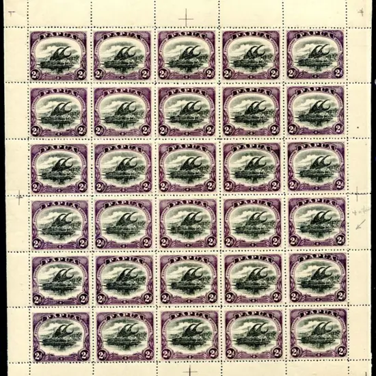 1910 2d black & dull purple large "Papua" with ...