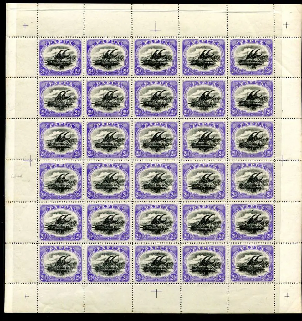 1910 2½d black & blue-violet large "Papua" with ... Image 1++