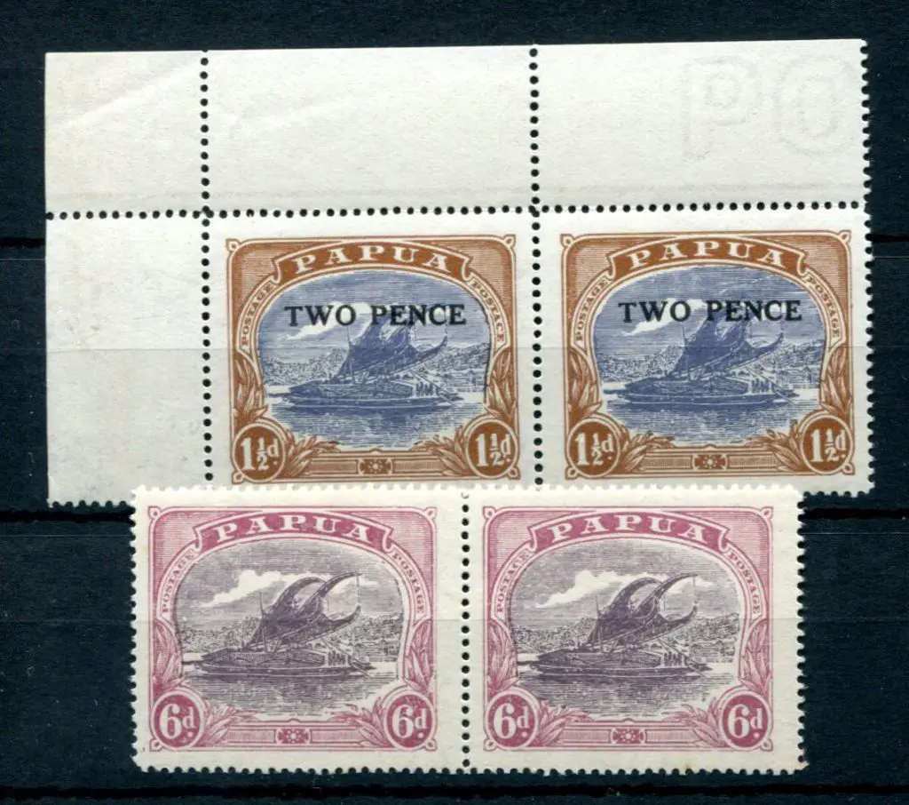 1916/31 6d Harrison pair with "POSTACE" variety on ... Image 1++