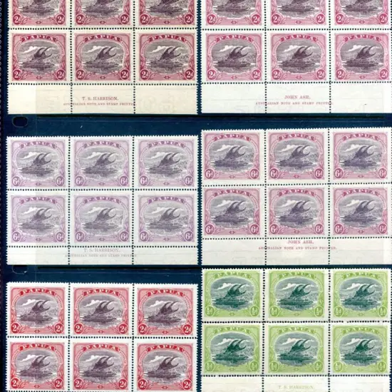 1916/31 Imprint MLH blocks of 6 comprising ½d ...