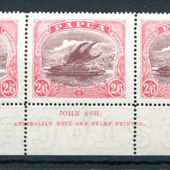 1927 2/6d Lakatoi in John Ash imprint strip of 3. ...