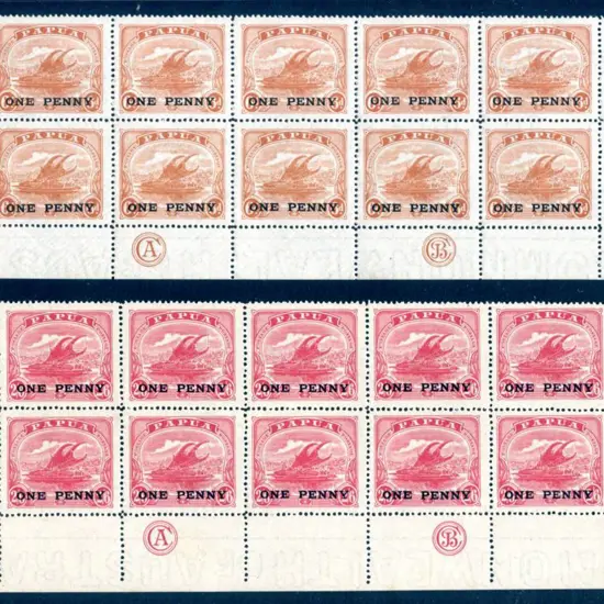 1917 "ONE PENNY" surcharges on ½d to 2/6d set of 6 ...