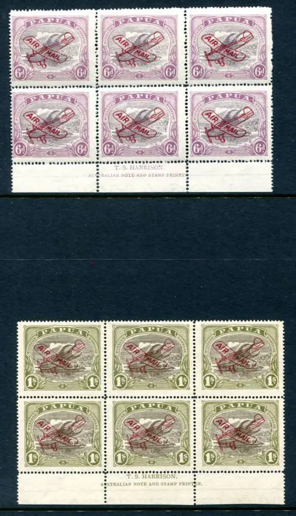 1930 6d & 1/- "AIR MAIL" ovpts on Harrison imprint ... Image 1++