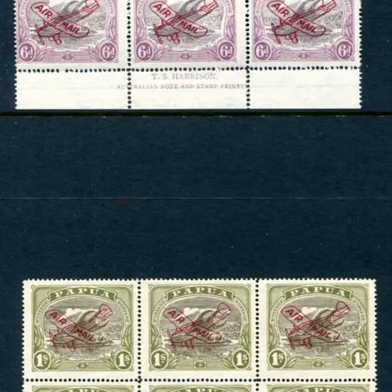 1930 6d & 1/- "AIR MAIL" ovpts on Harrison imprint ...