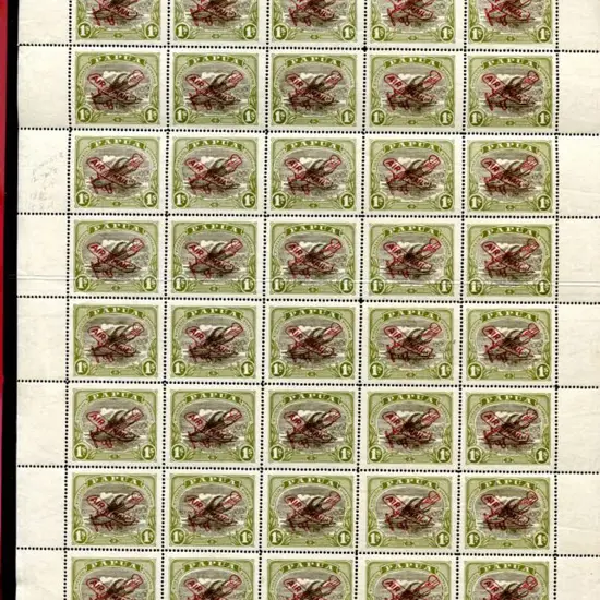 1930 1/- sepia & olive ovptd "AIR MAIL" with TS ...