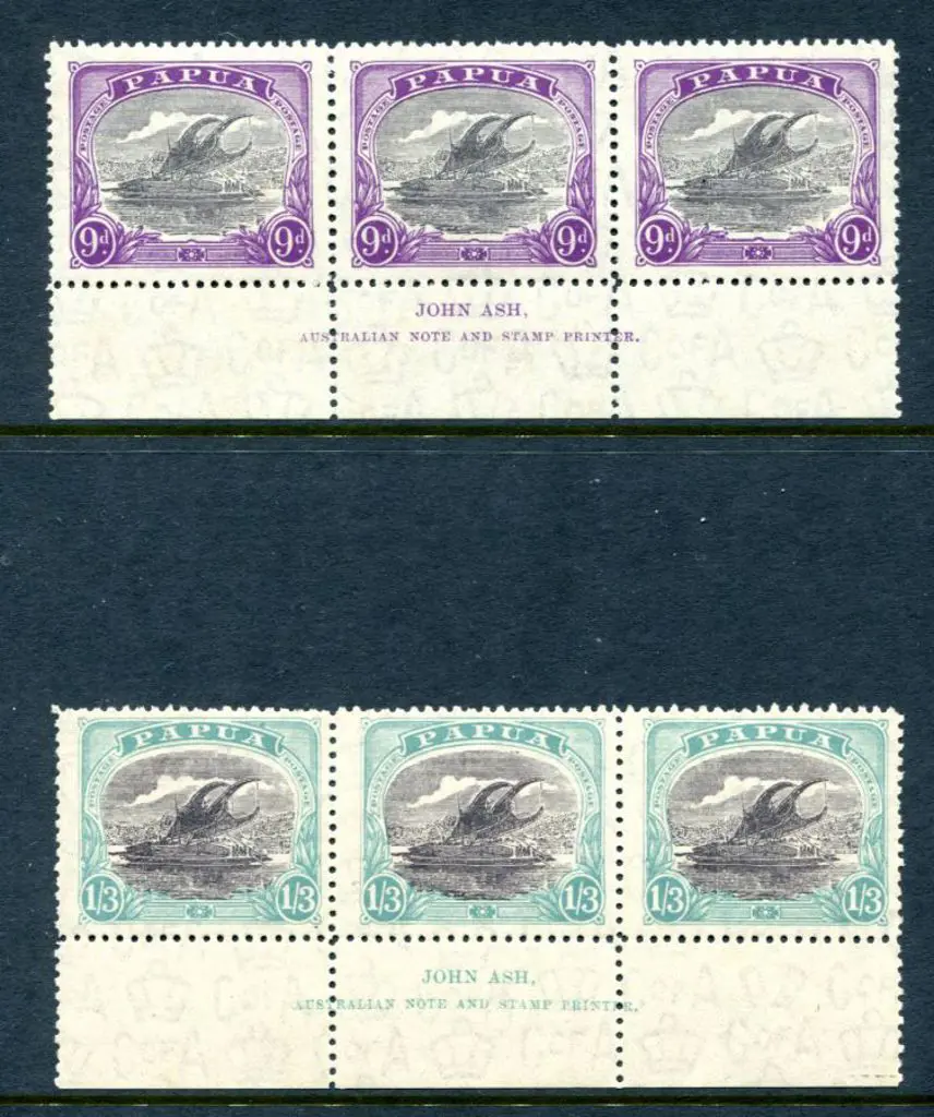 1932 9d & 1/3d Lakatois CofA wmk in MLH Ash ... Image 1++
