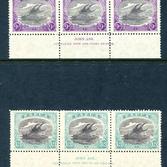 1932 9d & 1/3d Lakatois CofA wmk in MLH Ash ...