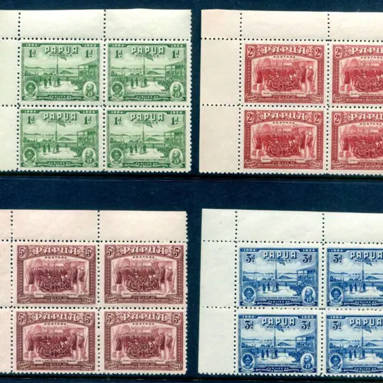 1934 50th Anniv set of 4 in top left marginal ...