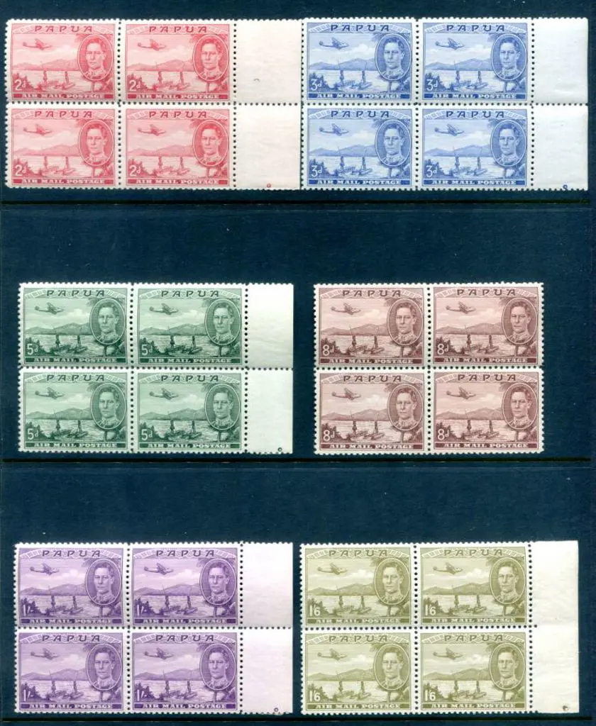 1939/41 KGVI Airmails set of 6 in MUH blocks of 4, ... Image 1++