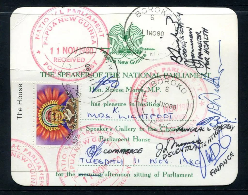 1980 (11th Nov) National Parliament Invitation to ... Image 1++