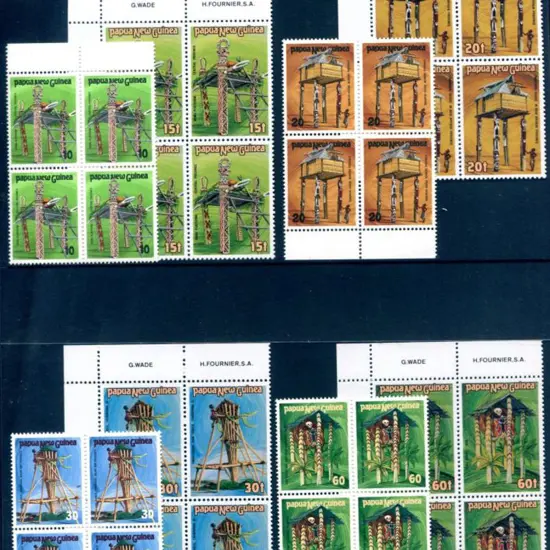 1985 Ceremonial Structures set of 4 trial stamps ...