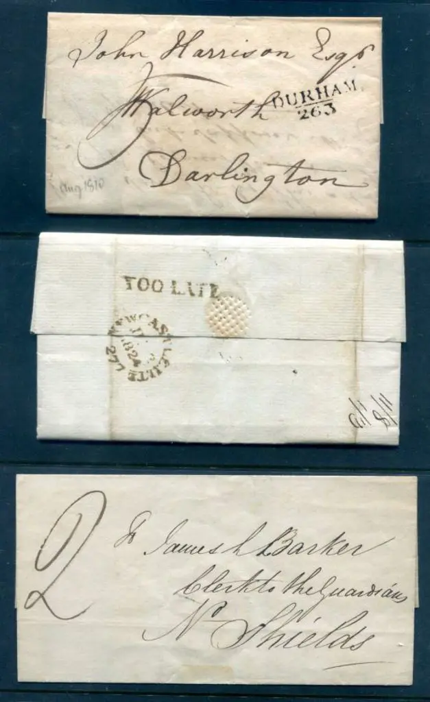 1810 Durham to Darlington entire with "DURHAM 263" ... Image 1++