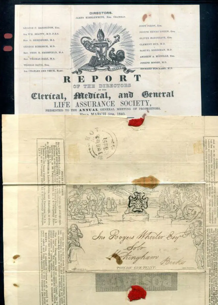1840 1d black Mulready Letter Sheet with clear ... Image 1++