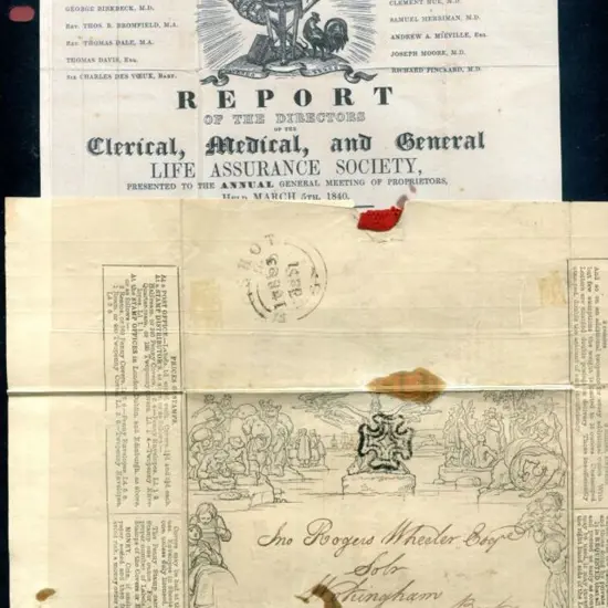 1840 1d black Mulready Letter Sheet with clear ...