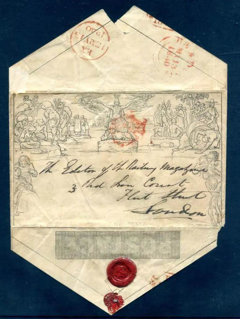 1840 (13th May) Mulready envelope centrally tied ... Image 1++