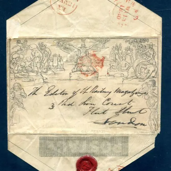 1840 (13th May) Mulready envelope centrally tied ...