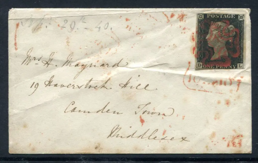 1840 (28th Sept) 1d intense black on small cover ... Image 1++