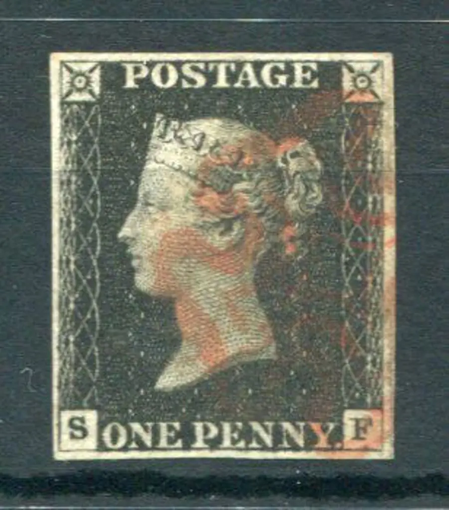 1840 1d black fine used by light, neat red Maltese ... Image 1++