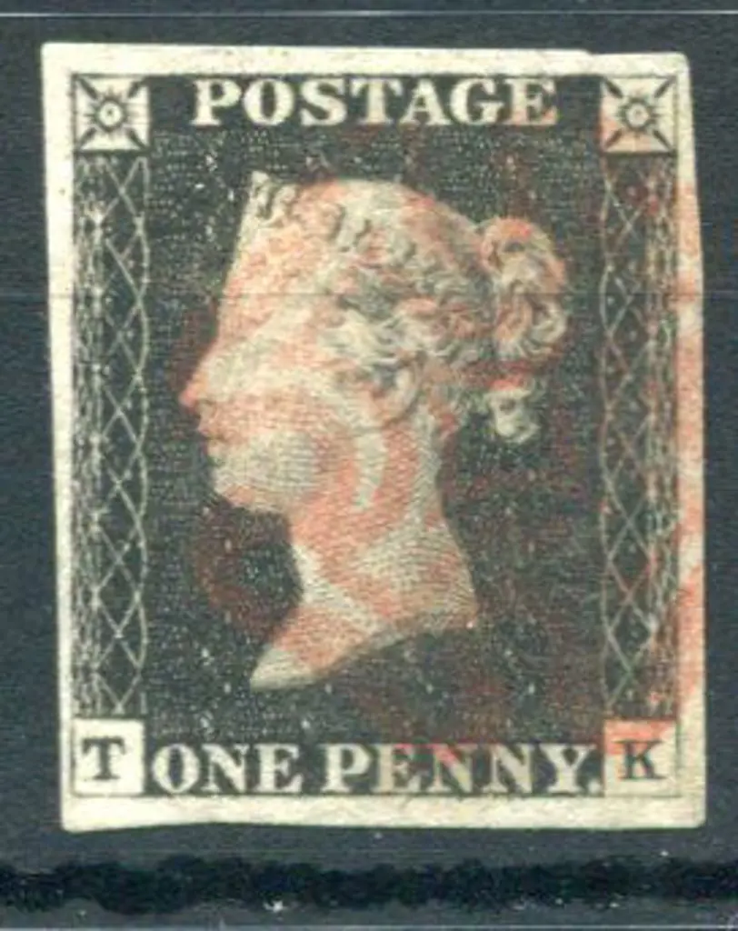 1840 1d black, Plate 3 used by red Maltese Cross. ... Image 1++