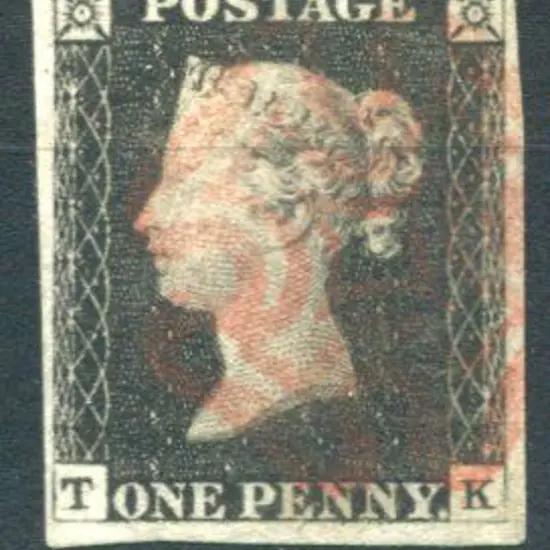 1840 1d black, Plate 3 used by red Maltese Cross. ...