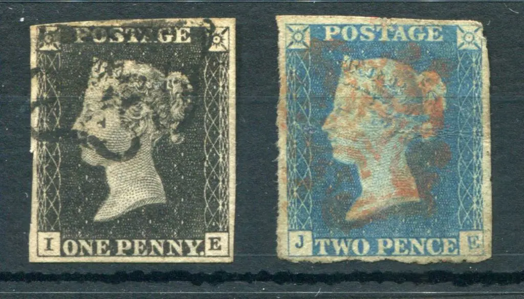 1840 1d black with black Maltese Cross & 2d blue ... Image 1++