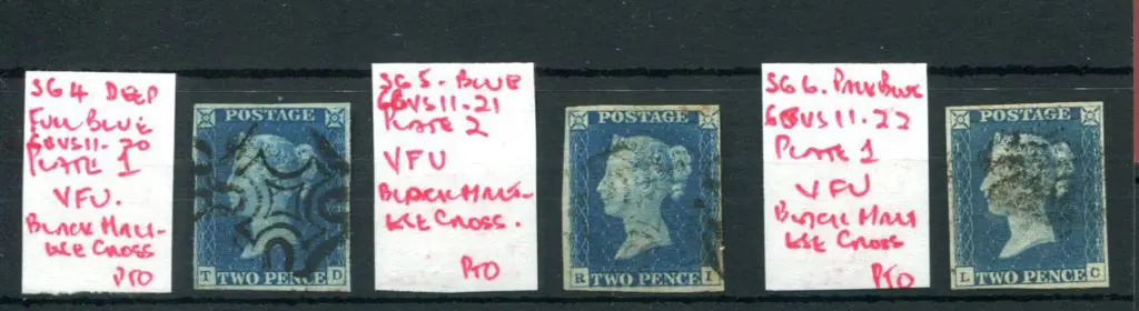 1840 2d blue in the 3 distinct shades - deep full ... Image 1++