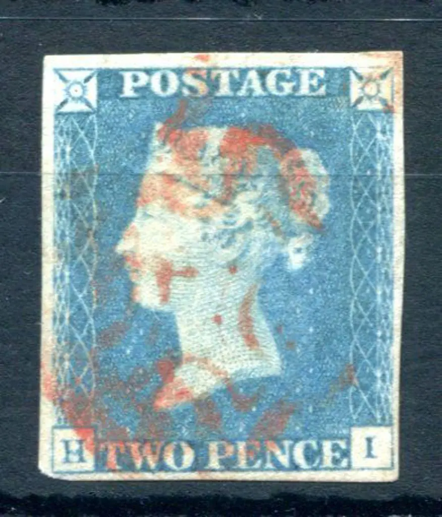 1840 2d pale blue tied by red indistinct Maltese ... Image 1++