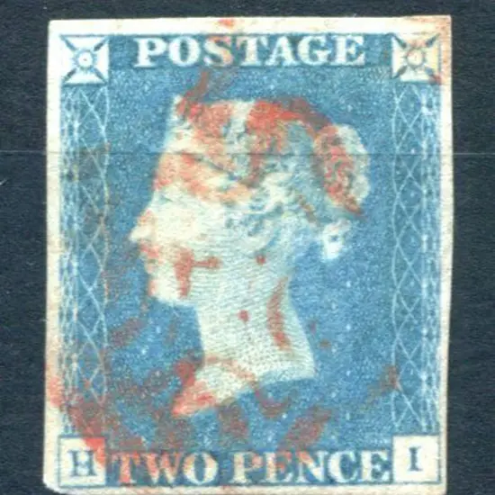 1840 2d pale blue tied by red indistinct Maltese ...
