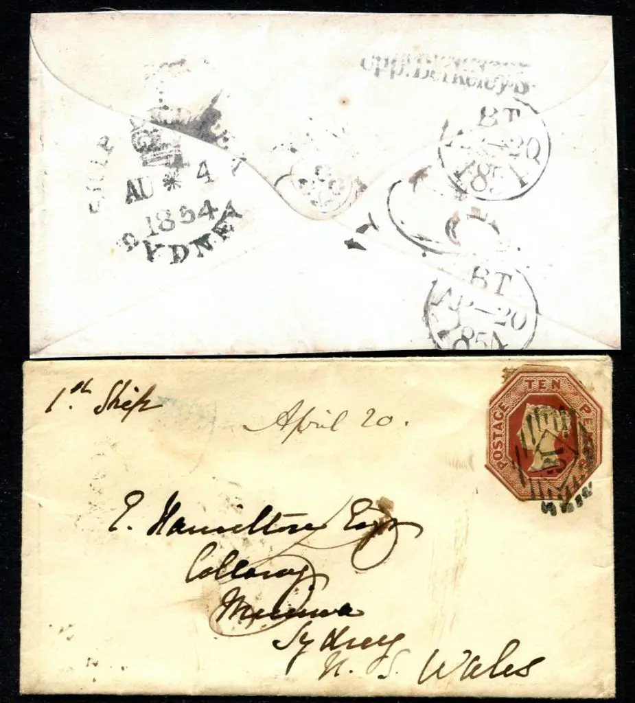 1854 (20th April) 10d brown embossed (cut to ... Image 1++
