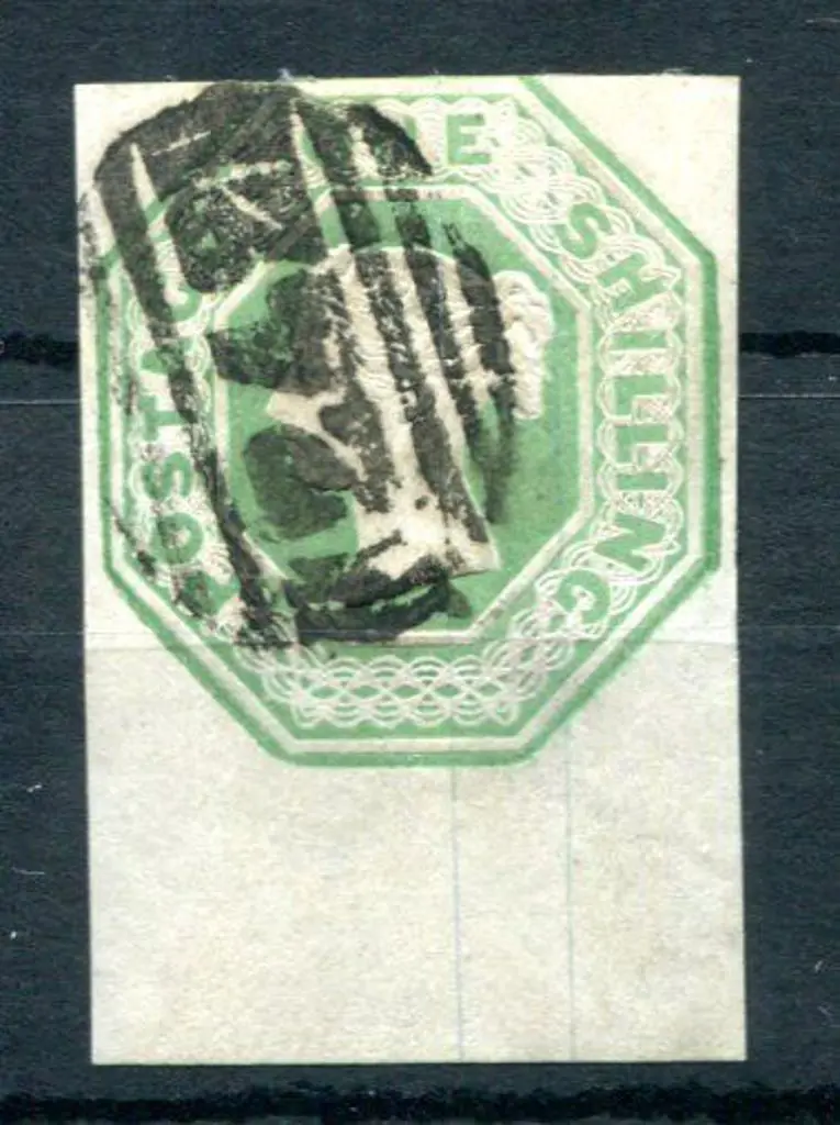 1847/54 1/- pale green embossed. Very fine used ... Image 1++