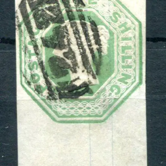 1847/54 1/- pale green embossed. Very fine used ...