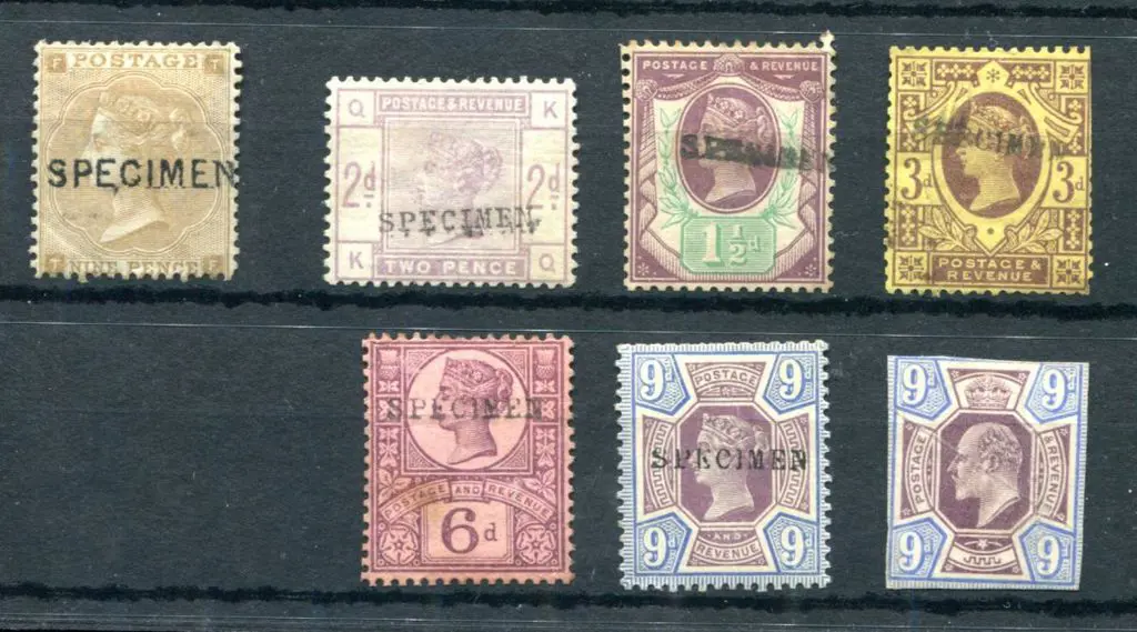 1862/64 9d bistre QV ovptd "SPECIMEN" MH with 40% ... Image 1++