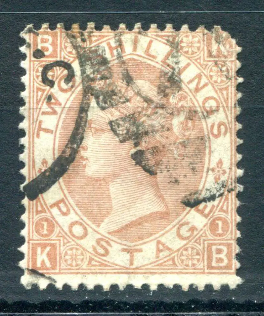 1867/80 2/- brown used with partial duplex cancel. ... Image 1++