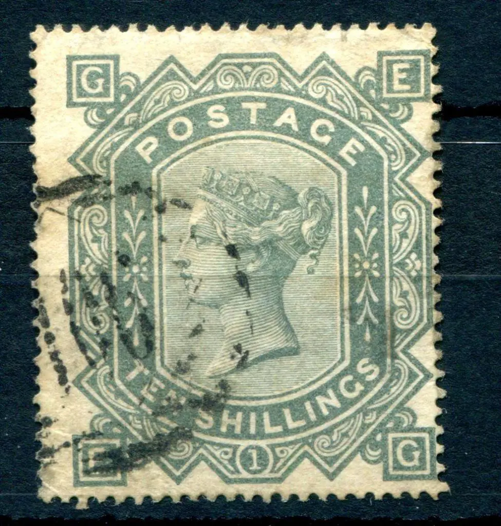 1867/83 10/- greenish-grey QV, Maltese Cross wmk. ... Image 1++