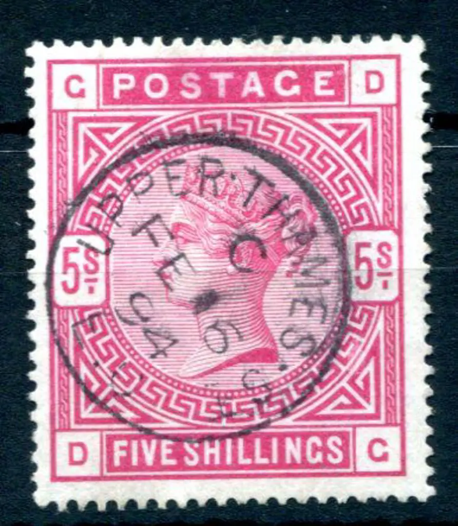 1883 5/- rose on white paper. Superb used with ... Image 1++