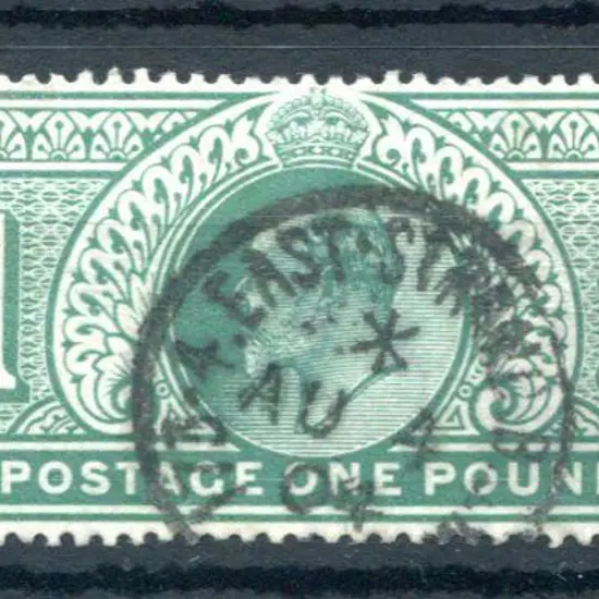 1902/10 £1 dull blue green KEVII with centrally ...