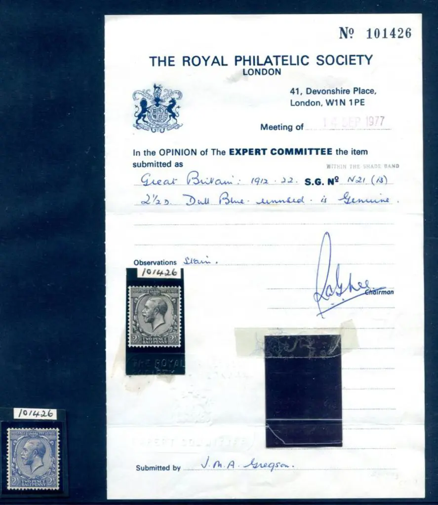 1920 2½d dull Prussian blue KGV. MVLH verging on ... Image 1++