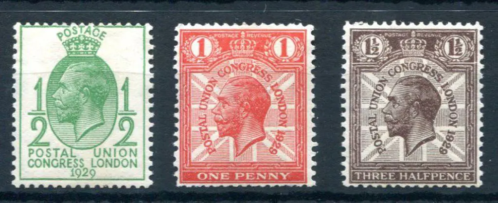 1929 ½d, 1d & 1½d PUC with sideways wmks. MLH. SG ... Image 1++